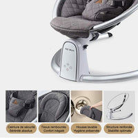 Transat balancelle électrique pour bébé - Onyx / transat bébé voyage / transat bébé gris